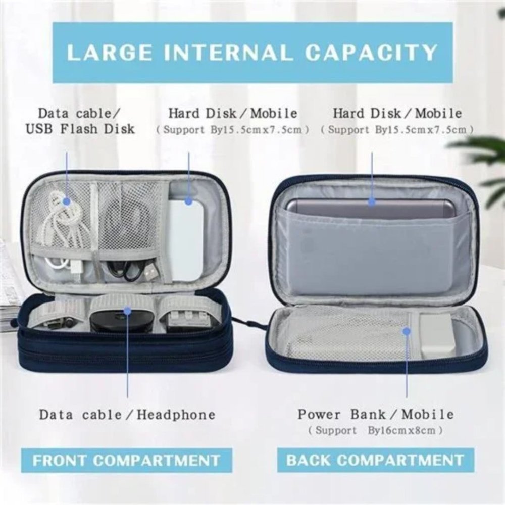 Travel Cable Organizer Bag Pouch Electronic Accessories Carry Case Portable - Picture 3 of 7
